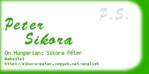 peter sikora business card